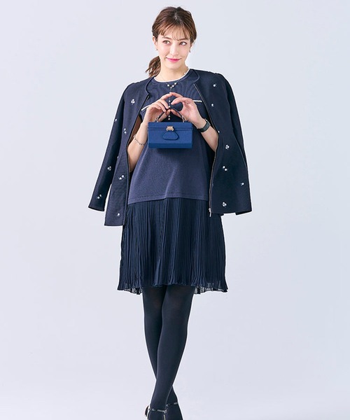 フローレットニットジャケット（ノーカラージャケット）｜Chesty