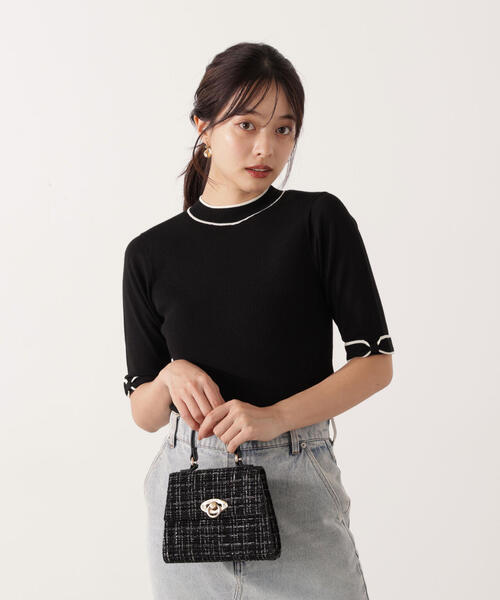 PROPORTION BODY DRESSING(プロポーションボディドレッシング)の「<ハンドウォッシャブル>リボンスリーブ配色ニット / 1215270927(ニット/セーター・レディース・ブラック/ベージュ/ボルドー・FREE)」の10枚目の写真