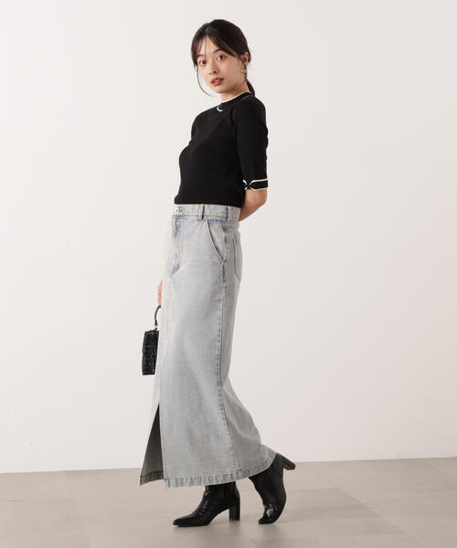 PROPORTION BODY DRESSING(プロポーションボディドレッシング)の「<ハンドウォッシャブル>リボンスリーブ配色ニット / 1215270927(ニット/セーター・レディース・ブラック/ベージュ/ボルドー・FREE)」の11枚目の写真