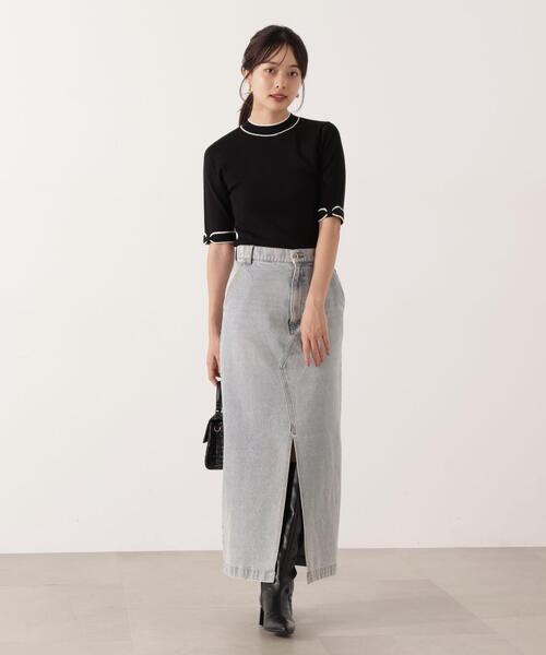 PROPORTION BODY DRESSING(プロポーションボディドレッシング)の「<ハンドウォッシャブル>リボンスリーブ配色ニット / 1215270927(ニット/セーター・レディース・ブラック/ベージュ/ボルドー・FREE)」の12枚目の写真