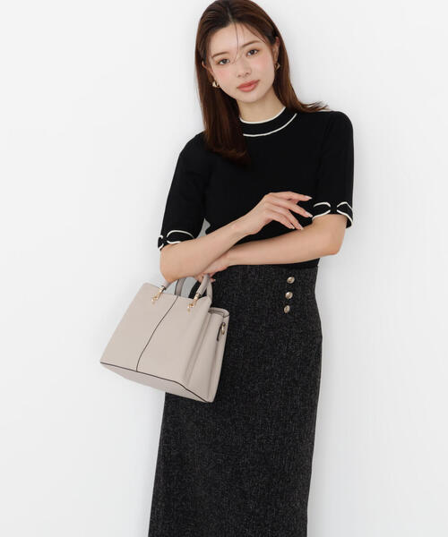 PROPORTION BODY DRESSING(プロポーションボディドレッシング)の「<ハンドウォッシャブル>リボンスリーブ配色ニット / 1215270927(ニット/セーター・レディース・ブラック/ベージュ/ボルドー・FREE)」の15枚目の写真