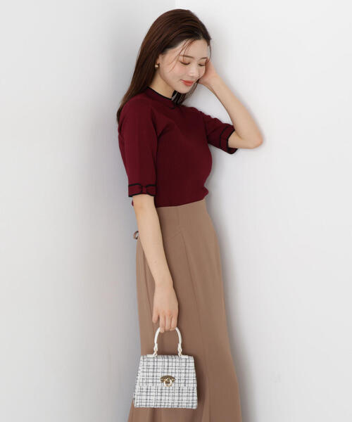 PROPORTION BODY DRESSING(プロポーションボディドレッシング)の「<ハンドウォッシャブル>リボンスリーブ配色ニット / 1215270927(ニット/セーター・レディース・ブラック/ベージュ/ボルドー・FREE)」の3枚目の写真