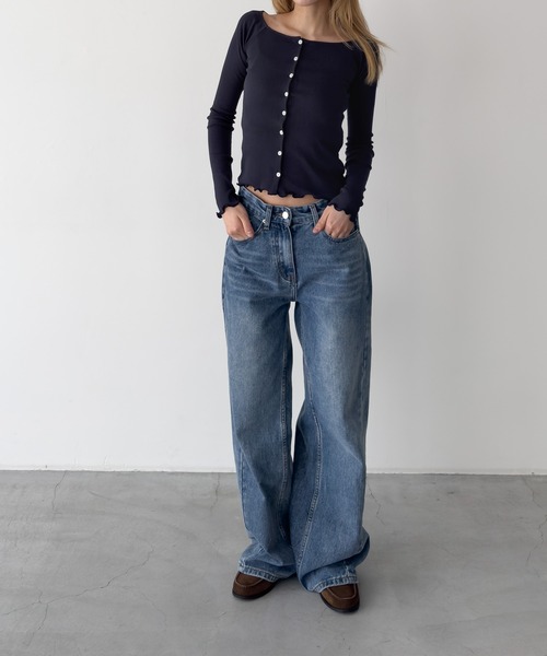 CANAL JEAN(キャナルジーン)の「El mar リブオフショルロングTシャツ(Tシャツ/カットソー・レディース・グレー/ブラック/ネイビー・ONE SIZE)」の13枚目の写真