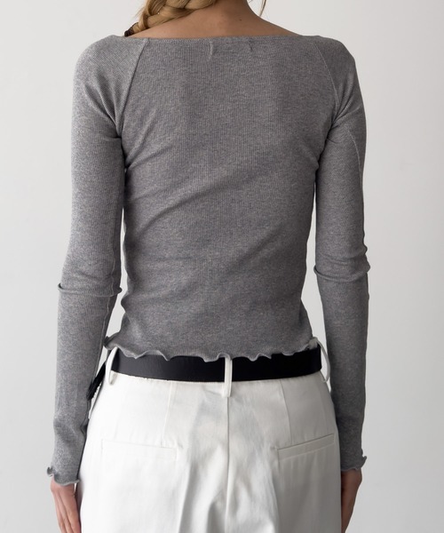 CANAL JEAN(キャナルジーン)の「El mar リブオフショルロングTシャツ(Tシャツ/カットソー・レディース・グレー/ブラック/ネイビー・ONE SIZE)」の6枚目の写真