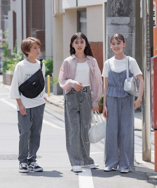 GLOBAL WORK（グローバルワーク）の「イージーDRYシアーシャツ長袖/576644（シャツ/ブラウス・キッズ・ピンク系1/ミント/アイボリー/サックスブルー・130cm/140cm/150cm/160cm）」の18枚目の写真