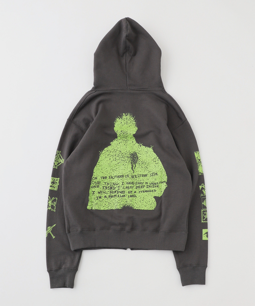 Wave of Sand（ウェーブオブサンド）の「Wave of Sand / ウェーブ オブ サンド CL PRINT ZIP UP HOODIE（パーカー・メンズ・ブラック/ブルー系その他/ベージュ・MEDIUM/SMALL）」の4枚目の写真