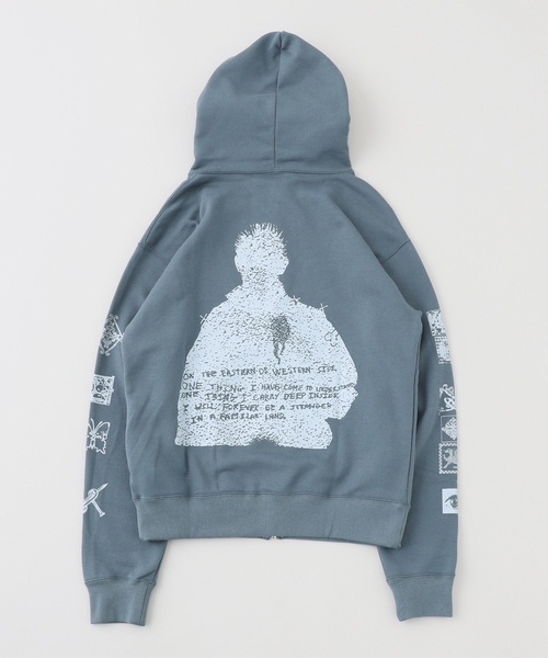 Wave of Sand（ウェーブオブサンド）の「Wave of Sand / ウェーブ オブ サンド CL PRINT ZIP UP HOODIE（パーカー・メンズ・ブラック/ブルー系その他/ベージュ・MEDIUM/SMALL）」の6枚目の写真