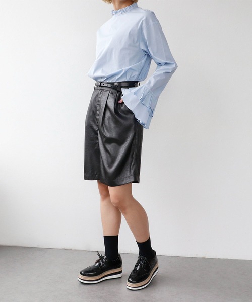 Three Four Time(スリーフォータイム)の「シャイニーレザータックパンツ(その他パンツ・レディース・ブラック・FREE)」の2枚目の写真
