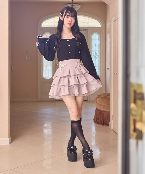 ROJITA(ロジータ)の「リボンチェーン付きボレロドッキングニット(ニット/セーター・レディース・ホワイト/ピンク/ブラック・FREE)」の18枚目の写真