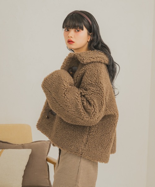 REMOON ラメボアスタンドジャケット REMOON（リムーン）の「ラメボアスタンドジャケット（その他アウター