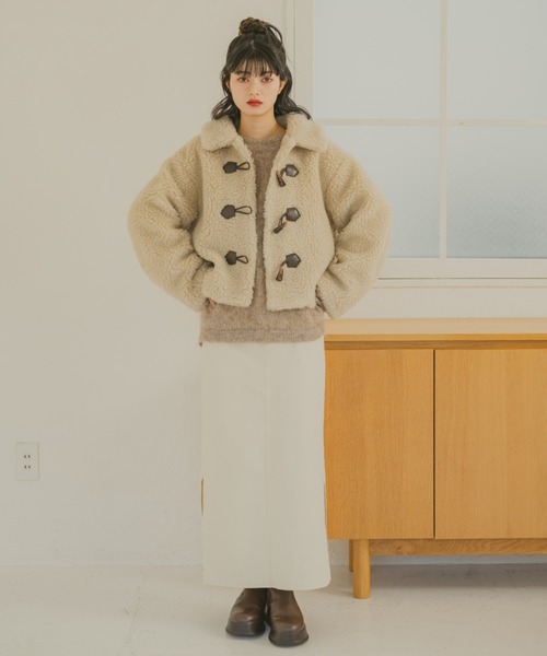 REMOON（リムーン）の「ラメボアスタンドジャケット（その他アウター・レディース・アイボリー/ブラウン・FREE）」の17枚目の写真