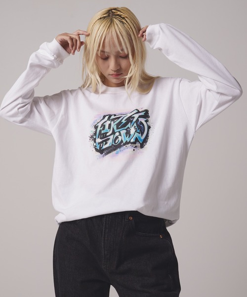 FIRST DOWN(ファーストダウン)の「プリント ロングスリーブ Tシャツ(Tシャツ/カットソー・メンズ・ホワイト/ブラック・M/L/XL)」の9枚目の写真