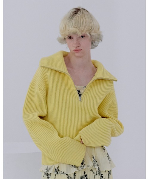 snidel 新作　ニット　新品未使用 ウールハーフジップニットプルオーバー（ニット/セーター