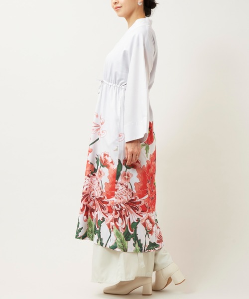 カヤ（カヤ）の「【カヤ】花々羽織付きワンピース（ワンピース・レディース・キナリ/スミクロ/パープル・FREE）」の15枚目の写真