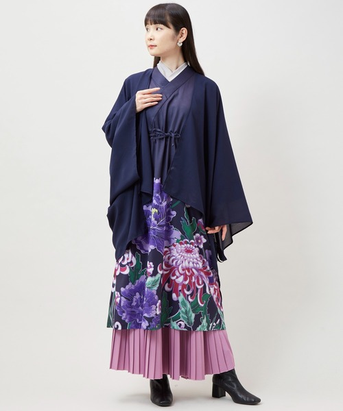 カヤ（カヤ）の「【カヤ】花々羽織付きワンピース（ワンピース・レディース・キナリ/スミクロ/パープル・FREE）」の18枚目の写真