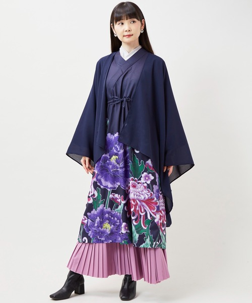 カヤ（カヤ）の「【カヤ】花々羽織付きワンピース（ワンピース・レディース・キナリ/スミクロ/パープル・FREE）」の19枚目の写真