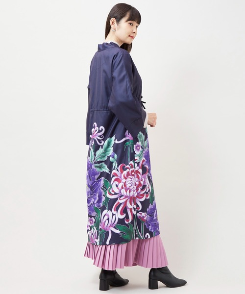 カヤ（カヤ）の「【カヤ】花々羽織付きワンピース（ワンピース・レディース・キナリ/スミクロ/パープル・FREE）」の7枚目の写真