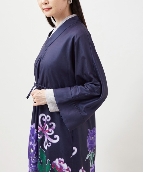 カヤ（カヤ）の「【カヤ】花々羽織付きワンピース（ワンピース・レディース・キナリ/スミクロ/パープル・FREE）」の9枚目の写真