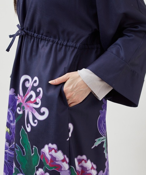 カヤ（カヤ）の「【カヤ】花々羽織付きワンピース（ワンピース・レディース・キナリ/スミクロ/パープル・FREE）」の12枚目の写真
