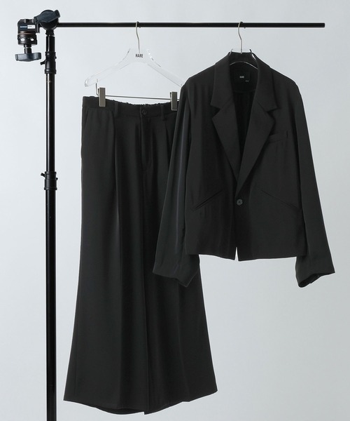 HARE（ハレ）の「【WEB限定 SET UP】TOROMIジャケット＊ワイドパンツ(HARE)（セットアップ・メンズ・ブラック/グレー/ブルー・SMALL/MEDIUM）」の2枚目の写真
