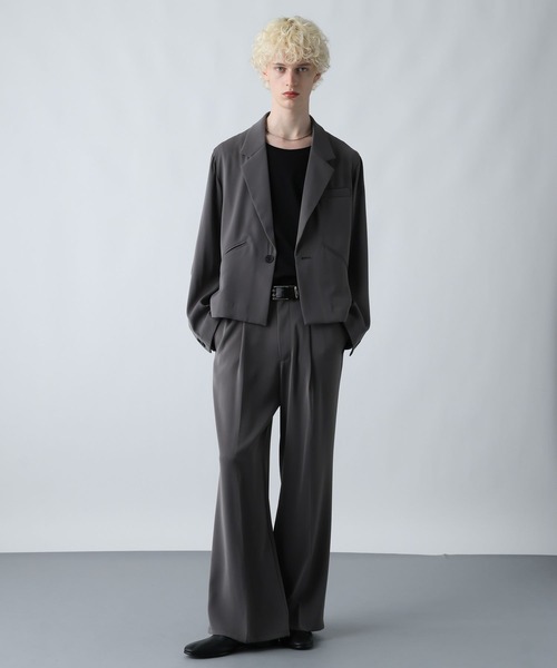 HARE（ハレ）の「【WEB限定 SET UP】TOROMIジャケット＊ワイドパンツ(HARE)（セットアップ・メンズ・ブラック/グレー/ブルー・SMALL/MEDIUM）」の5枚目の写真