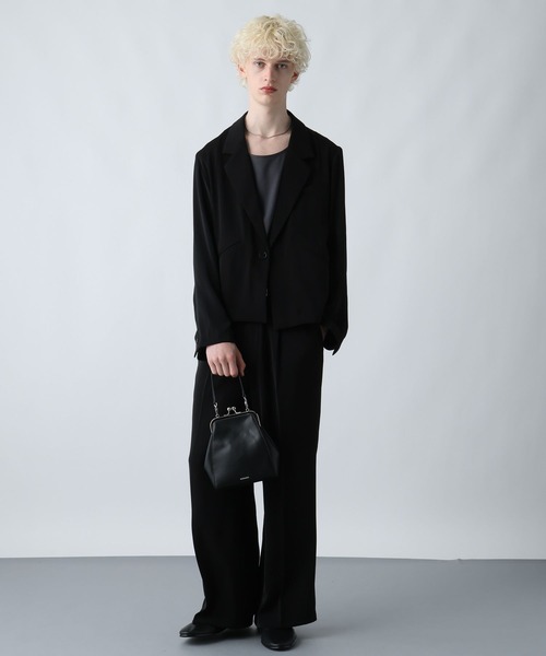 HARE（ハレ）の「【WEB限定 SET UP】TOROMIジャケット＊ワイドパンツ(HARE)（セットアップ・メンズ・ブラック/グレー/ブルー・SMALL/MEDIUM）」の6枚目の写真