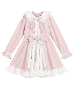 ReAmour 配色レイヤードワンピ ピンク 配色レイヤードワンピ