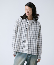 B.C STOCK | クロップド チェックワークシャツ(シャツ/ブラウス)
