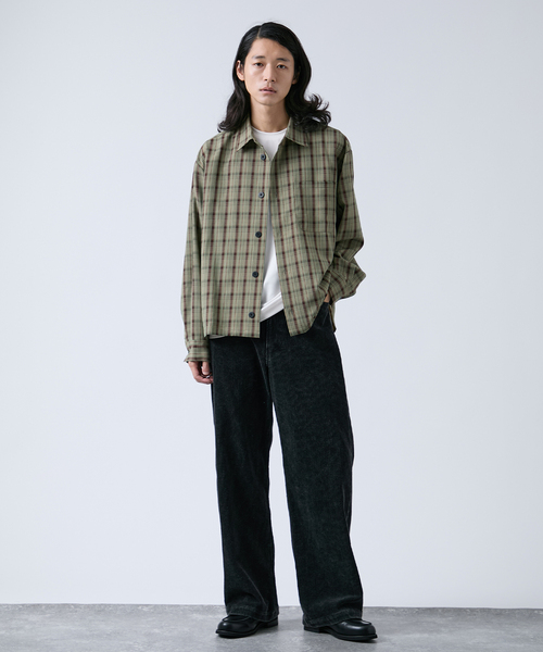 B.C STOCK（ベーセーストック）の「クロップド チェックワークシャツ（シャツ/ブラウス・メンズ・ホワイト/ブラウン/ブラック・LARGE/MEDIUM）」の10枚目の写真