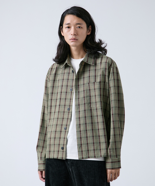 B.C STOCK（ベーセーストック）の「クロップド チェックワークシャツ（シャツ/ブラウス・メンズ・ホワイト/ブラウン/ブラック・LARGE/MEDIUM）」の11枚目の写真