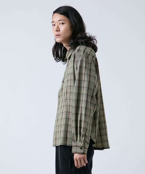 B.C STOCK（ベーセーストック）の「クロップド チェックワークシャツ（シャツ/ブラウス・メンズ・ホワイト/ブラウン/ブラック・LARGE/MEDIUM）」の12枚目の写真