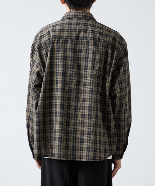 B.C STOCK（ベーセーストック）の「クロップド チェックワークシャツ（シャツ/ブラウス・メンズ・ホワイト/ブラウン/ブラック・LARGE/MEDIUM）」の16枚目の写真