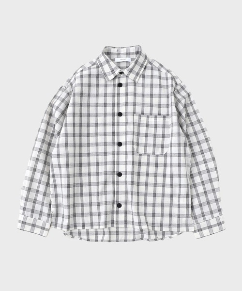 B.C STOCK（ベーセーストック）の「クロップド チェックワークシャツ（シャツ/ブラウス・メンズ・ホワイト/ブラウン/ブラック・LARGE/MEDIUM）」の22枚目の写真