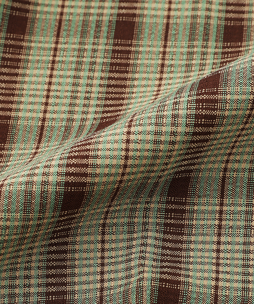 B.C STOCK（ベーセーストック）の「クロップド チェックワークシャツ（シャツ/ブラウス・メンズ・ホワイト/ブラウン/ブラック・LARGE/MEDIUM）」の6枚目の写真