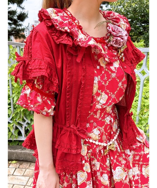 【ほぼ新品】ピンクハウス◆チェリーレーンチェックブラウス◆さくらんぼ柄 ほぼ新品】ピンクハウス◇チェリーレーンチェックブラウス