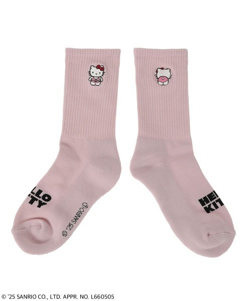 Candy Stripper（キャンディストリッパー）の「【HELLO KITTY】LINGERIE RIB ソックス（ソックス/靴下・レディース・ブラック/オフホワイト/ピンク・FREE）」の3枚目の写真