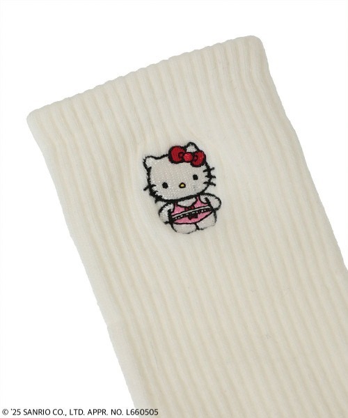 Candy Stripper（キャンディストリッパー）の「【HELLO KITTY】LINGERIE RIB ソックス（ソックス/靴下・レディース・ブラック/オフホワイト/ピンク・FREE）」の6枚目の写真