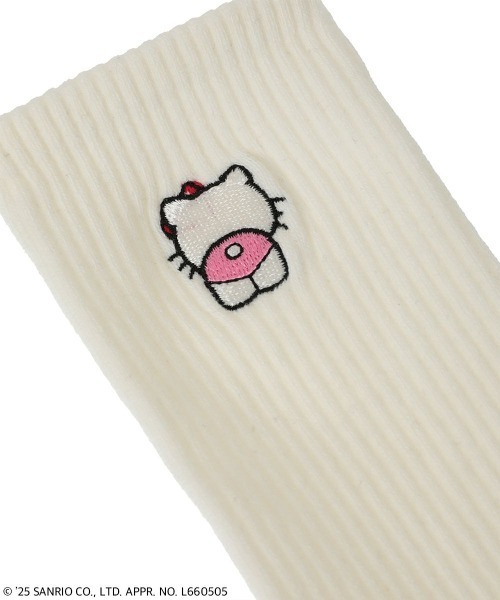 Candy Stripper（キャンディストリッパー）の「【HELLO KITTY】LINGERIE RIB ソックス（ソックス/靴下・レディース・ブラック/オフホワイト/ピンク・FREE）」の7枚目の写真