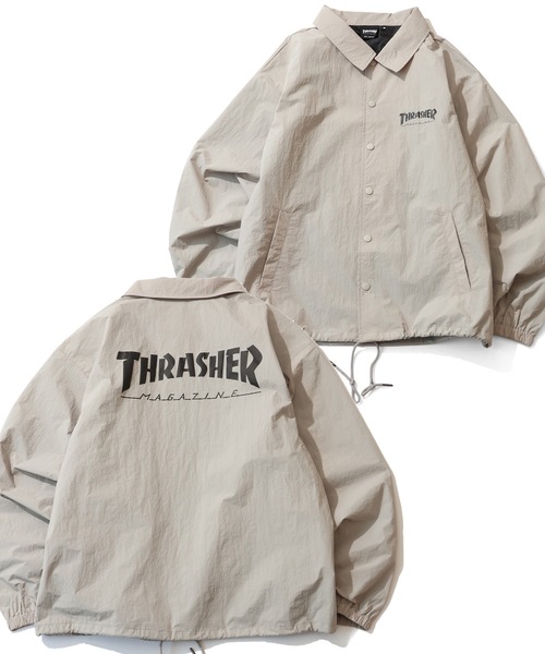 THRASHER(スラッシャー)の「【THRASHER/スラッシャー】プリントコーチジャケット UVカット・撥水(ナイロンジャケット・メンズ・ライトグレー/ブラック/カーキ・M/L/XL)」の2枚目の写真