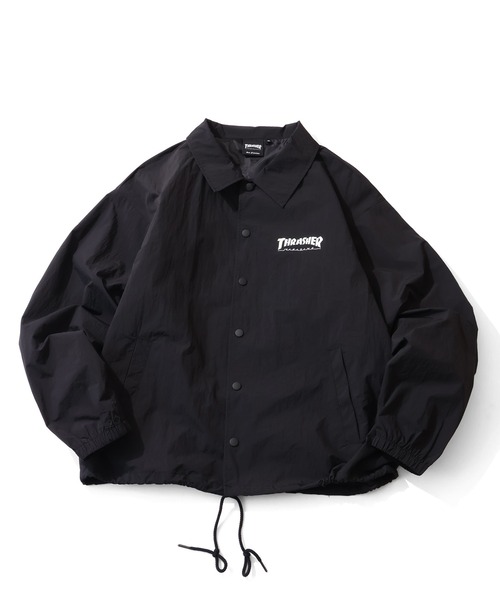 THRASHER(スラッシャー)の「【THRASHER/スラッシャー】プリントコーチジャケット UVカット・撥水(ナイロンジャケット・メンズ・ライトグレー/ブラック/カーキ・M/L/XL)」の4枚目の写真