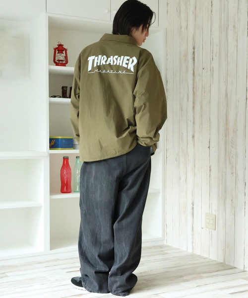 THRASHER(スラッシャー)の「【THRASHER/スラッシャー】プリントコーチジャケット UVカット・撥水(ナイロンジャケット・メンズ・ライトグレー/ブラック/カーキ・M/L/XL)」の22枚目の写真