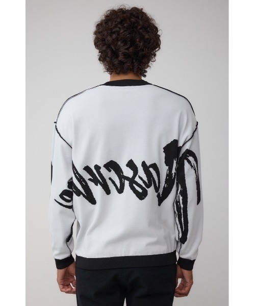AZUL by moussy(アズールバイマウジー)の「リバーシブル総柄グラフィックニット(ニット/セーター・メンズ・ブラック/グレー・MEDIUM/LARGE)」の16枚目の写真