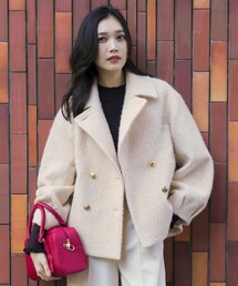 ANY SIS | 【2WAY】ブークレーシャギーラメ アウター(ピーコート)