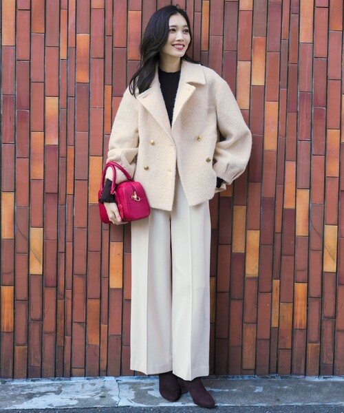 ANY SIS（エニィスィス）の「【2WAY】ブークレーシャギーラメ アウター（ピーコート・レディース・ライトグレー系/アイボリー系・X-LARGE）」の10枚目の写真