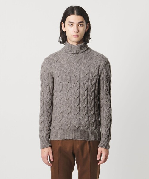 Gran Sasso（グランサッソ）の「＜Gran Sasso＞メランジ ケーブル タートルネックニット（ニット/セーター・メンズ・ナチュラル・48/50）」の11枚目の写真