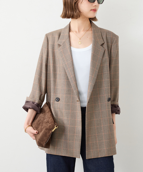 Deuxieme Classe★Essential ジャケット(CHECK) Essential ジャケット(CHECK)（テーラードジャケット）｜Deuxieme