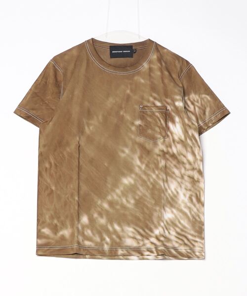 INNOCENT(イノセント)の「『HIROYUKI OBARA』USコットンTシャツ 絞りムラ染加工(Tシャツ/カットソー・メンズ・カーキ・MEDIUM/LARGE/SMALL)」の1枚目の写真