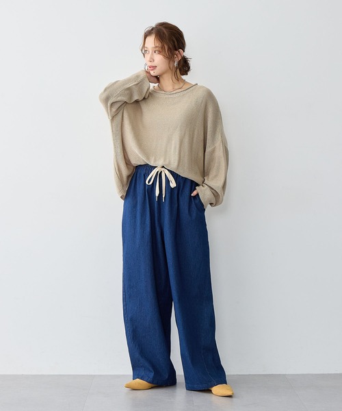 anyfee（エニフィー）の「【anyfee/大きいサイズ】リネンライクルーズニットプルオーバー◆新色追加◆（ニット/セーター・レディース・ベージュ/ブラウン・LL/3L/4L/5L）」の10枚目の写真