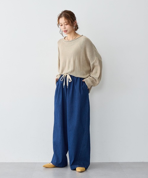 anyfee（エニフィー）の「【anyfee/大きいサイズ】リネンライクルーズニットプルオーバー◆新色追加◆（ニット/セーター・レディース・ベージュ/ブラウン・LL/3L/4L/5L）」の12枚目の写真