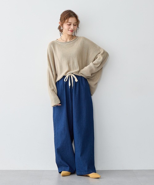 anyfee（エニフィー）の「【anyfee/大きいサイズ】リネンライクルーズニットプルオーバー◆新色追加◆（ニット/セーター・レディース・ベージュ/ブラウン・LL/3L/4L/5L）」の13枚目の写真